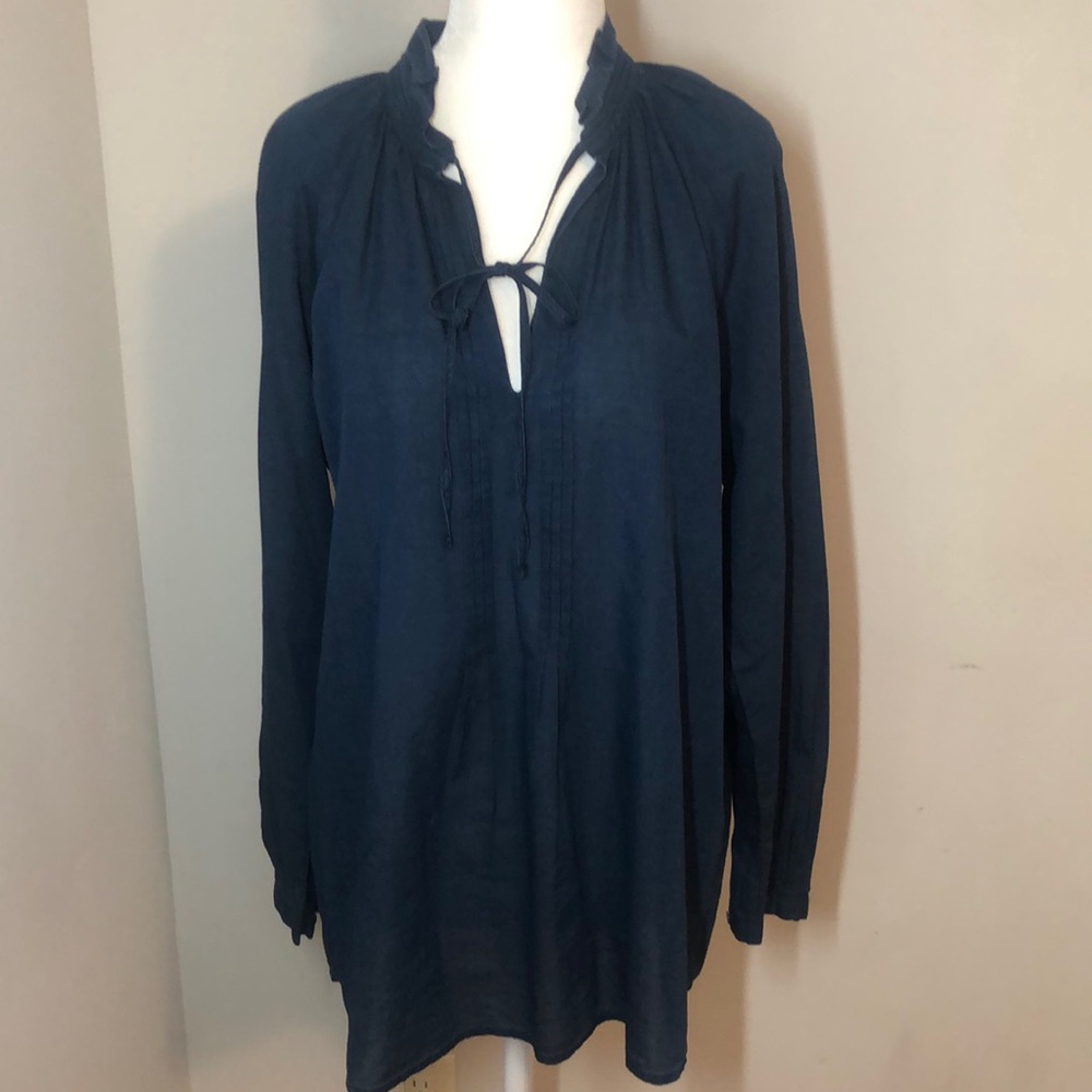 Lou & Grey Cotton Peasant Blouse Size XS